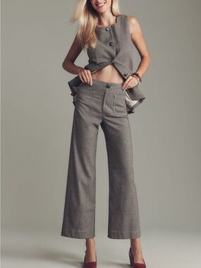 NWOT Maeve Colette Houndstooth Crop Sold Out Anthropologie Exclusive 🍂